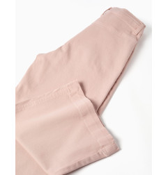 Pantalón de pierna ancha de sarga con bolsillos para niña, rosa claro-Zippy