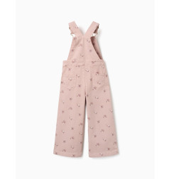 Peto de pierna ancha de sarga con estampado floral para niña, rosa-Zippy