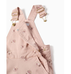 Peto de pierna ancha de sarga con estampado floral para niña, rosa-Zippy