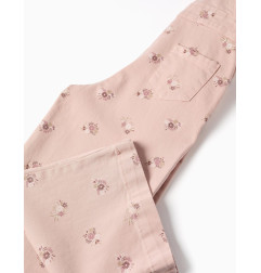 Peto de pierna ancha de sarga con estampado floral para niña, rosa-Zippy
