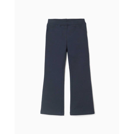 Jeggings de campana perchados para niña, azul marino-Zippy