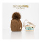 GORRO OCHOS POMPÓN NATURAL CHOCOLATE-PANGASA