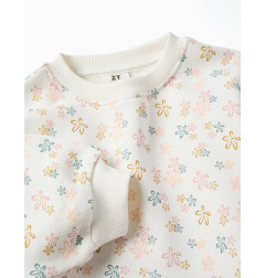 Conjunto de chándal perchado con estampado floral para niña, blanco/rosa-Zippy