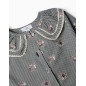 Camisa de algodón Vichy con flores para niña, blanco/azul marino-Zippy Camisa de algodón Vichy con flores para niña, blanco/azul marino-Zippy