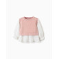Jersey combinado para bebé niña, blanco/rosa claro-Zippy