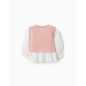 Jersey combinado para bebé niña, blanco/rosa claro-Zippy