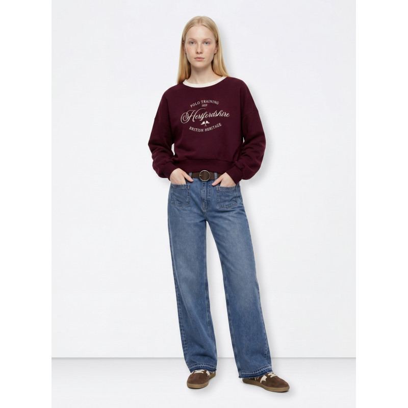 Sudadera Cropped burdeos-Tiffosi