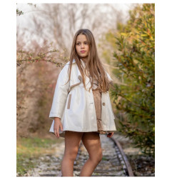 Abrigo Gabardina Charol Hueso - Bóetie Kids