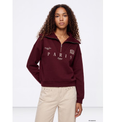 Sudadera granate cremallera Paris-Tiffosi