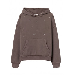 Sudadera oversize gris con capucha-Tiffosi