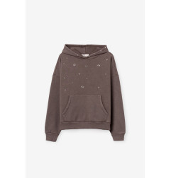 Sudadera oversize gris con capucha-Tiffosi