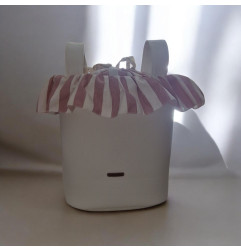 Bolso bombonera poliliel raya rosa empolvado-Uzturre