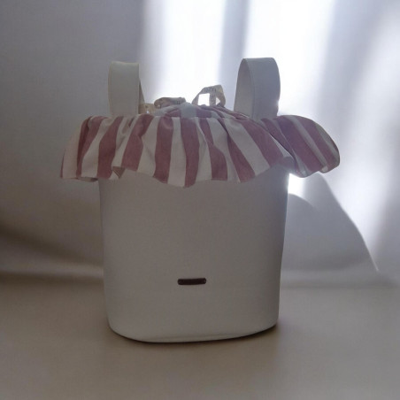 Bolso bombonera poliliel raya rosa empolvado-Uzturre