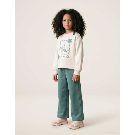 Conjunto de chándal perchado con estampado de arte para niña, blanco/verde-Zippy