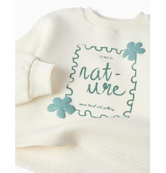 Conjunto de chándal perchado con estampado de arte para niña, blanco/verde-Zippy