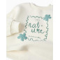 Conjunto de chándal perchado con estampado de arte para niña, blanco/verde-Zippy