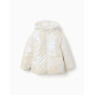 Chaqueta acolchada reversible con capucha y forro para niña, blanco-Zippy