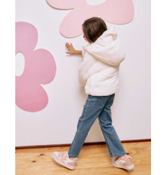 Chaqueta acolchada reversible con capucha y forro para niña, blanco-Zippy