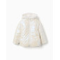 Chaqueta acolchada reversible con capucha y forro para niña, blanco-Zippy