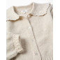 Cardigan de punto con cuello bordado para niña, beige claro-Zippy