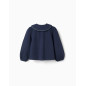 Blusa de manga larga de algodón con flores bordadas para niña, i