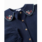 Blusa de manga larga de algodón con flores bordadas para niña, i