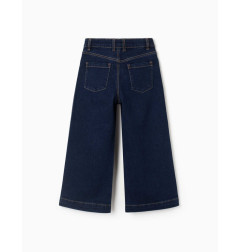 Vaqueros de pierna ancha con automáticos para niña, azul oscuro-Zippy