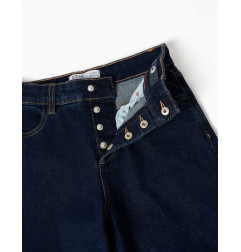 Vaqueros de pierna ancha con automáticos para niña, azul oscuro-Zippy