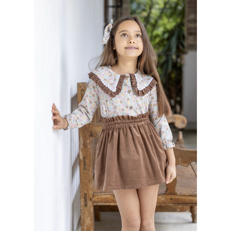 Conjunto Blusa Flores Rita y Falda-Boetie