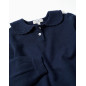 Jersey de punto con cuello festoneado para niña, azul marino-Zippy
