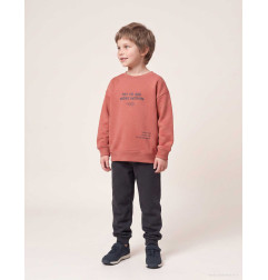 Chándal perchado con estampado para niño, terracota/gris oscuro-Zippy