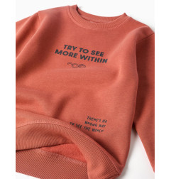 Chándal perchado con estampado para niño, terracota/gris oscuro-Zippy