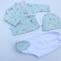 Conjunto 3 piezas Recién Nacido Estampa Amore Aqua-Todo Amor Aqua