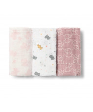 Pack de 3 Mini Gasas Mmuse Rosa-Baby Tous