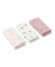 Pack de 3 Mini Gasas Mmuse Rosa-Baby Tous