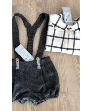 Conjunto Camisa BB+ Bombacho Bebé Niño Burgundy-Manuela Montero