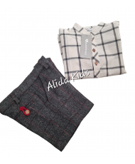 Conjunto Niño Camisa Dani+Pantalón Rodrigo Pana Burgundy-Manuela Montero