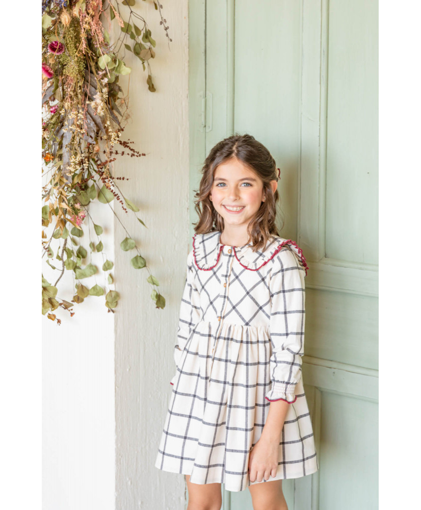 Vestido Dell Niña Burgundy- Manuela Montero