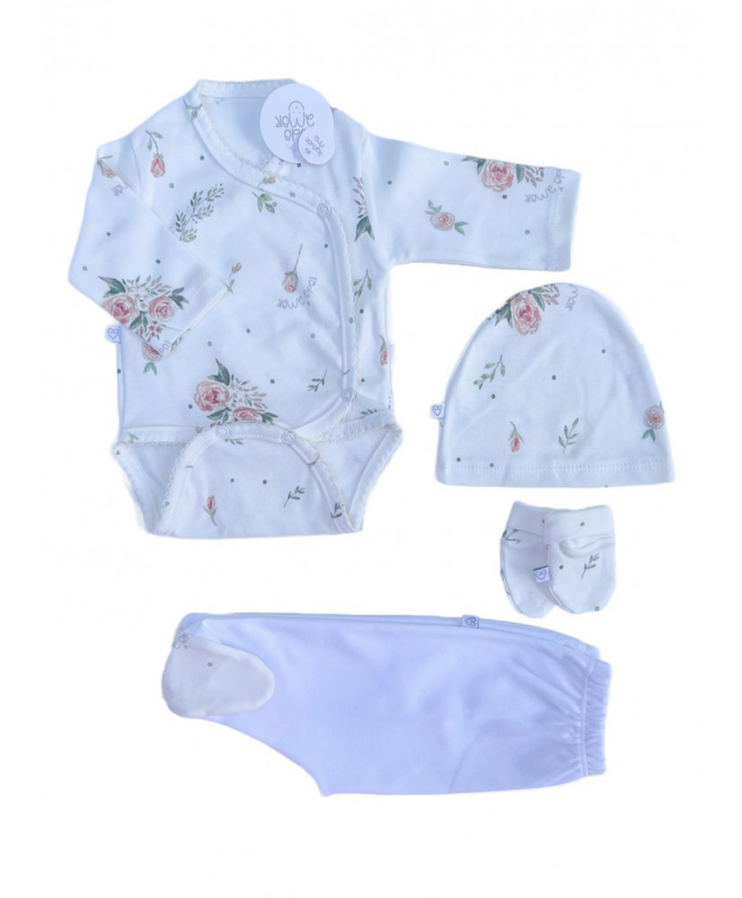 Conjunto 4 Piezas Recién Nacido Felicia-Todo Amor Baby