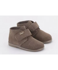 Botas Piel Serraje Niño Taupe-Zapy