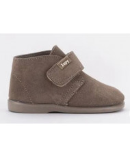 Botas Piel Serraje Niño Taupe-Zapy