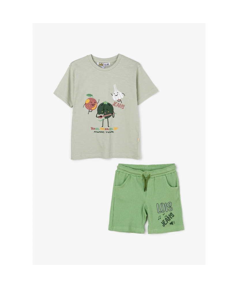 Conjunto Corto Estampado Verduras Musicales-Lois