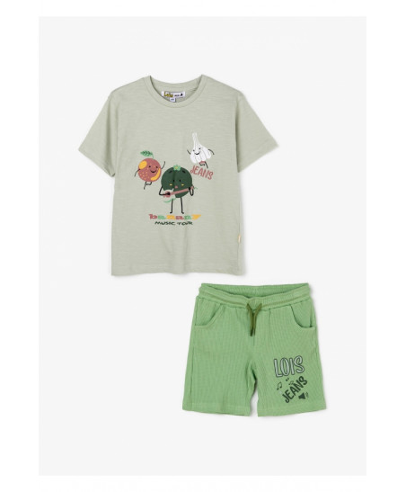 Conjunto Corto Estampado Verduras Musicales-Lois
