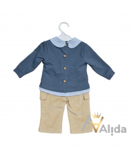 Conjunto Bebé Niño Pantalón Pana Elefante-Coco Acqua