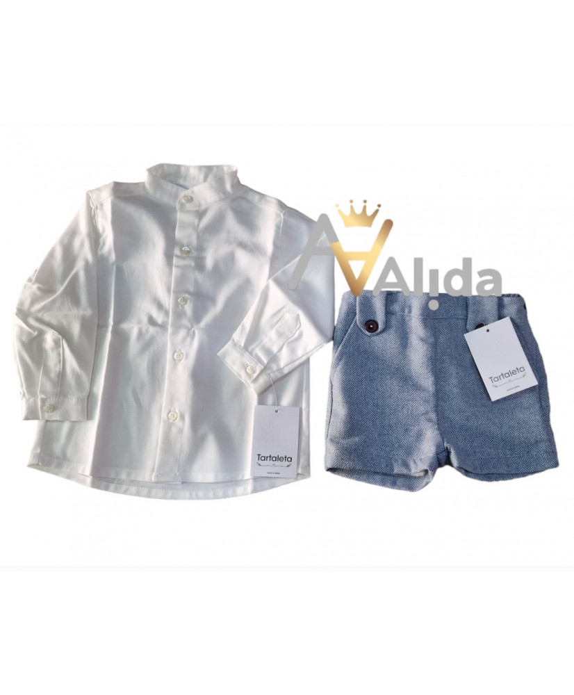 Conjunto Bebé Niño Camisa Pekin y Pantalón Corto Gonzo-Tartaleta