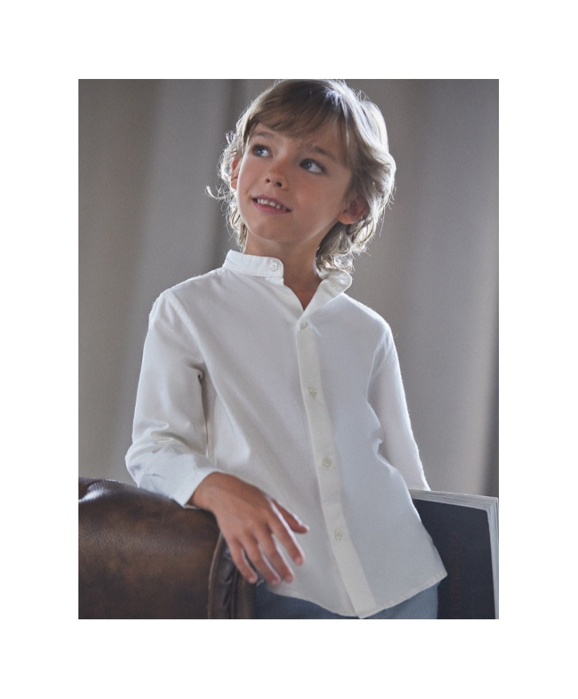 Camisa Pekin cuello Mao-Tartaleta