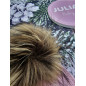 Conjunto Gorro Pompón Pelo Natural y Bufanda Canale Maquillaje-Juliana