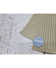 Conjunto Gorro Pompon Pelo Natural y Bufanda Canale Beig-Juliana