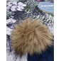 Conjunto Gorro Pompon Pelo Natural y Bufanda con Cenefa Estrella-Juliana