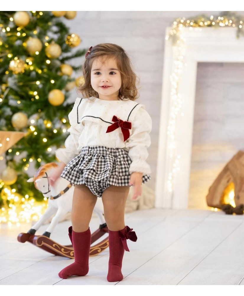 Conjunto Niña Vichy Dos Piezas KAX175-Valentina Bebés